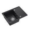 Quadron TONY 116 GraniteQ zlewozmywak granitowy black dotted (czarny) 1-komorowy z/o (60x45x18,5), z syfonem i zaślepką stal szlachetna HTO6045CZK